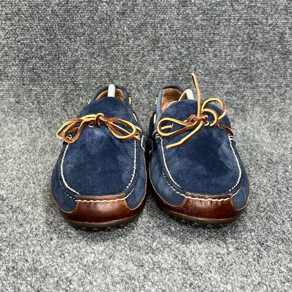 Polo Ralph Lauren Wyndings Driving Loafers Men's Size 14 Blue Suede Leather Slip - Picture 2 of 11